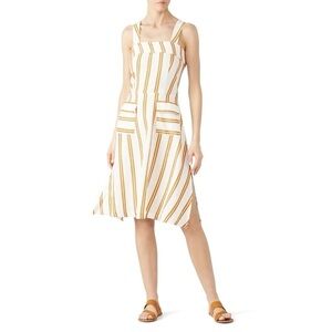 SANCIA Maise Linen Blend Dress Toffee Stripe